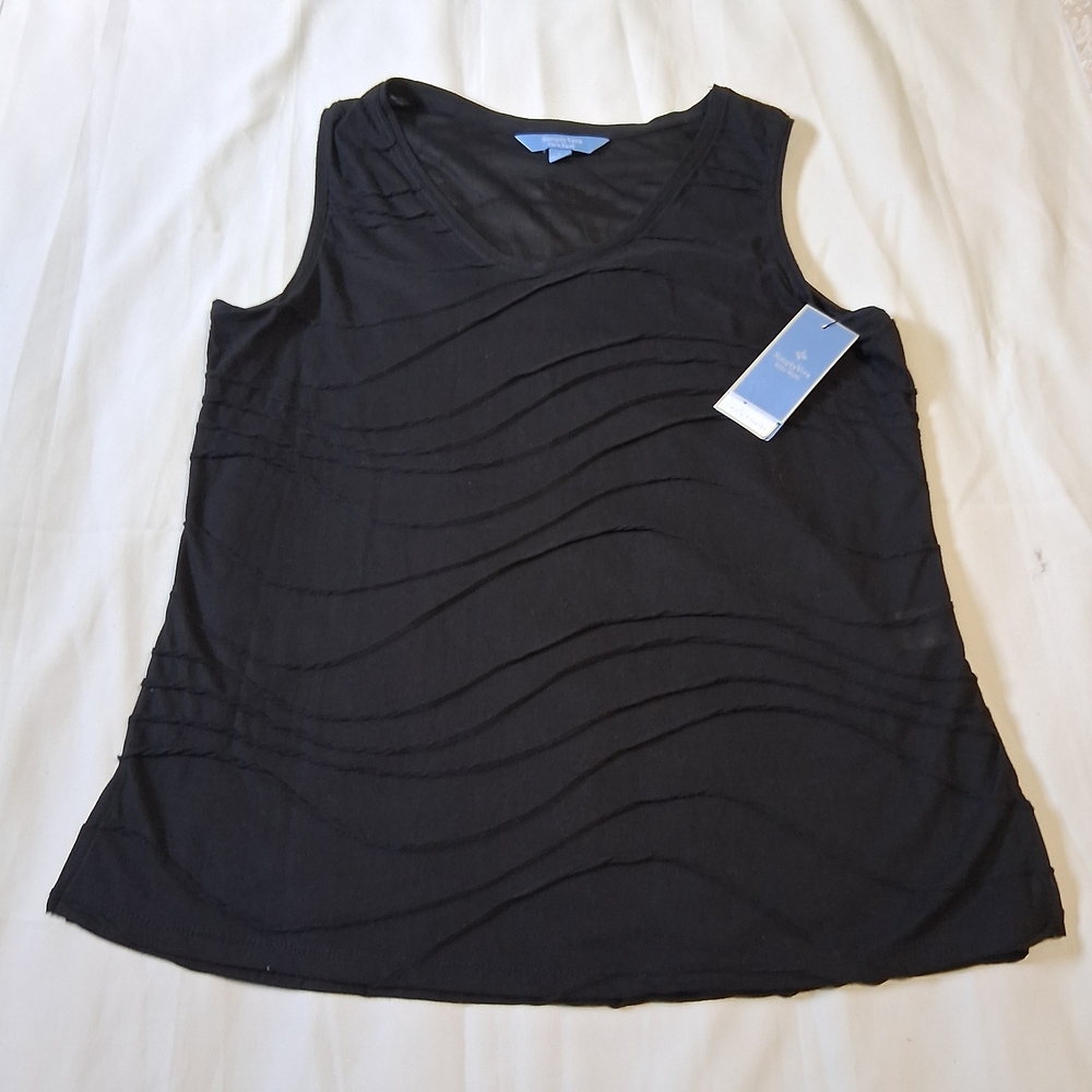 Simply Vera Vera Wang Women's Black Sleeveless Top‎ L/XL Sheer NWT C4